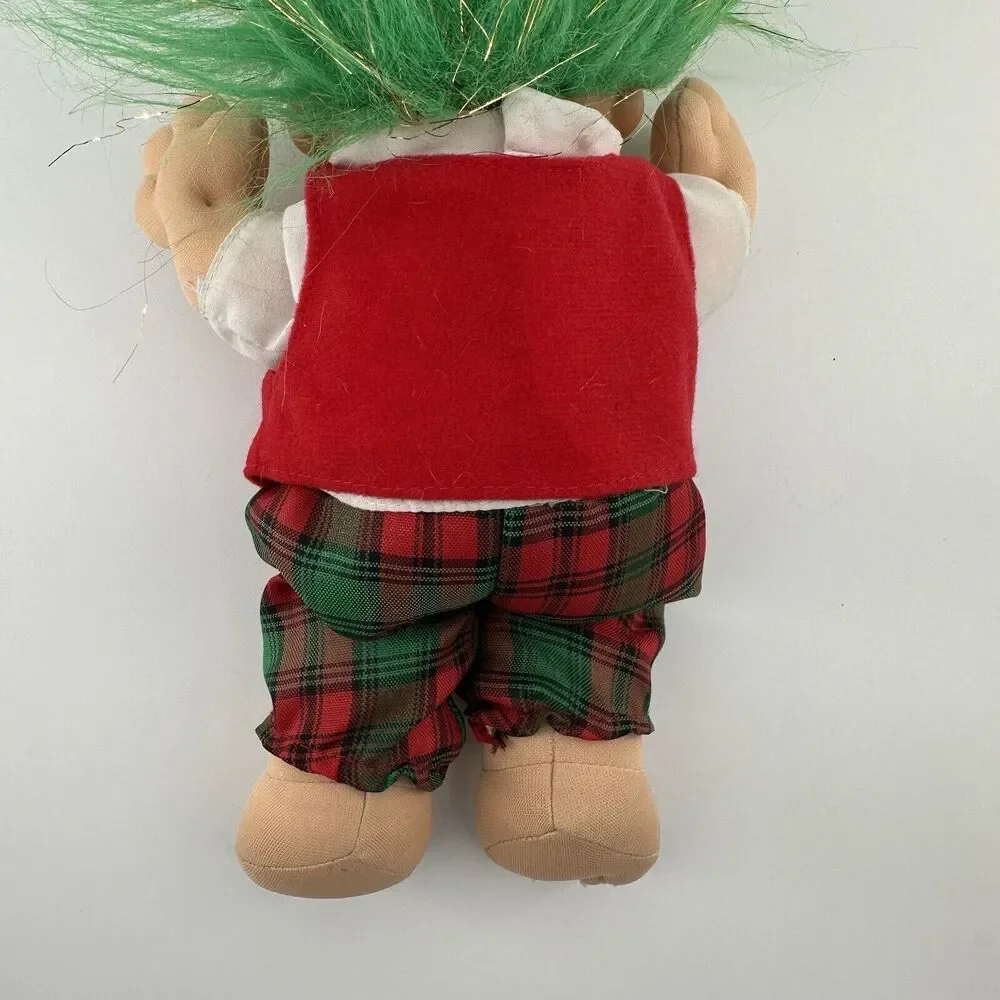 Vintage Russ Troll Kids Doll 10 Inches‎ Plush Green and Silver Hair Soft Body